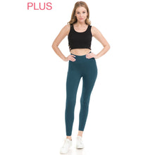 Plus Size Premium High Waist Solid Activewear Leggings: Forest Green