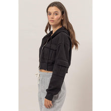 Black Fleece French Terry Cropped Jacket