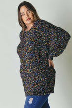 Black Multi Color Round Neck Long Sleeve DD Sweater