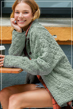 Birdy Sage Oversized Soft Quilted Button Down Jacket