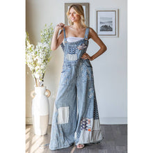 Denim Washed Multi Patchwork Tencel Oli+Hali Overalls