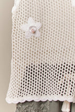 Ivory Flower Accent Crochet Mello Vest