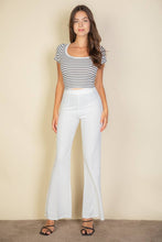 High Waist Stretch Crepe Flare Pants: Black / L