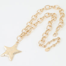 Gold Hammered Star Chain Necklace