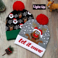 12pk Light up Merry Christmas HO HO Beanie