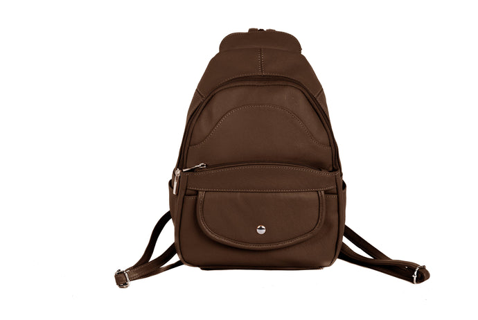 Brown cowhide leather back pack