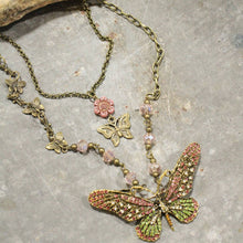 Fly High Butterfly Bling Blushing Layered Necklace