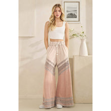 Mauve Washed Fabric Mix Wide Leg Oli+Hali Pants