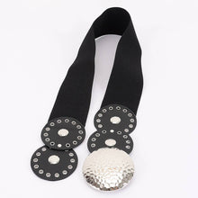 Black Vintage Disc Elastic Plus Size Belt