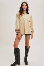 Beige Corduroy Button Down Barn Coat