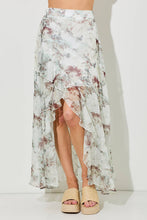 Dusty Olive Chiffon Ruffle Maxi Skirt