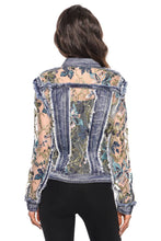 Denim Jacket with Floral Embroidery