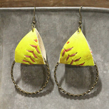 Leather & Thread Softball Earrings