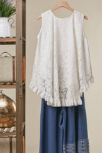 White High-Low Layered Lace Tunic Mello Top