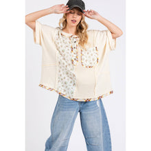 Cream Vintage Floral Patchwork Sage+Fig Top