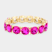 Purple Crystal Round Stretch Evening Bracelet