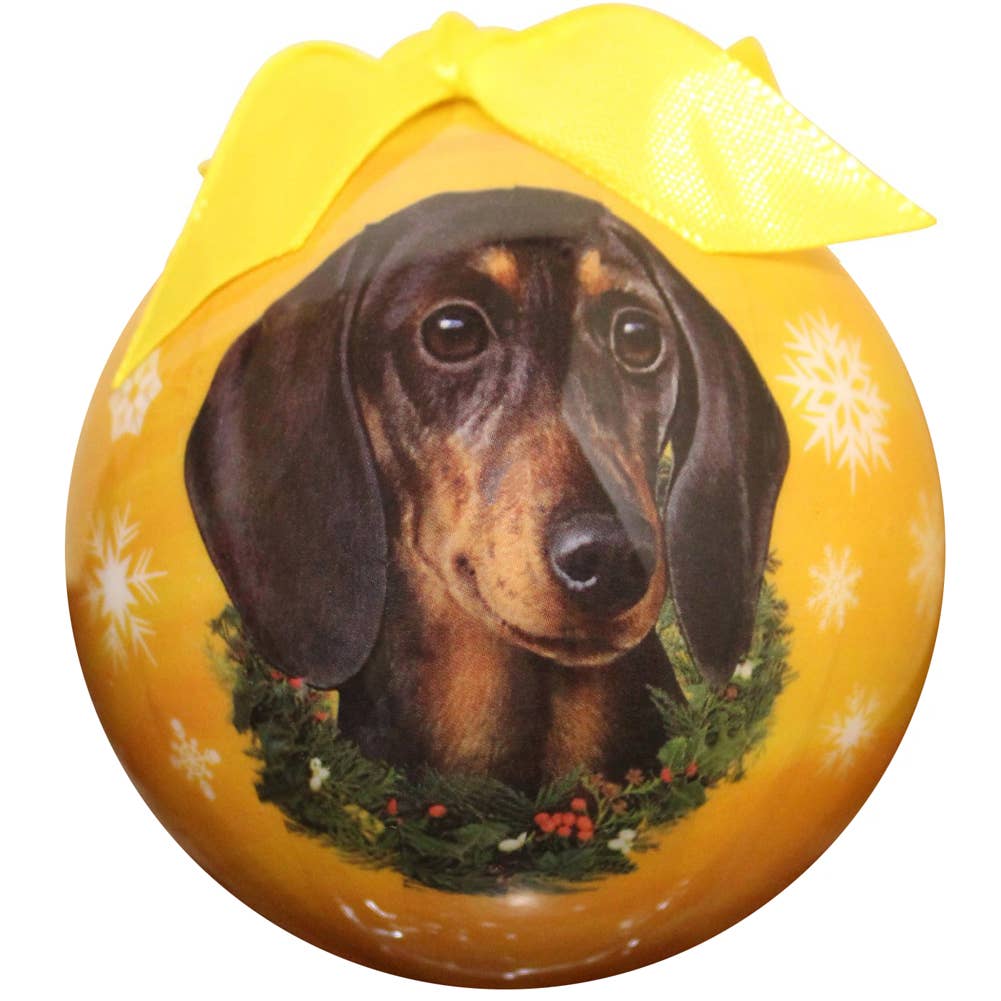 Black Dachshund Christmas Ball Ornament