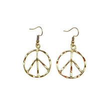 Gold Plated Earrings - Smaller Size Peace Sign