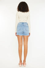 Medium Wash High Rise Side Slit Kancan Shorts