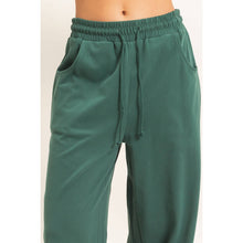 Dark Green Washed Barrel Sweatpants