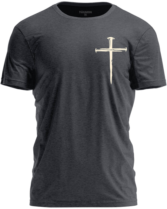 Dark Grey Men's Jesus Shirt with Cross