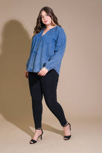 Medium Indigo washed denim top