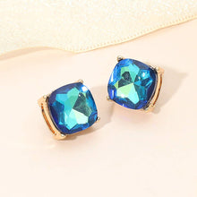 Purple Square Cushion Stud Earrings