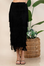 Black Fringe Skirt-Western Fringed Piñata Midi Skirt