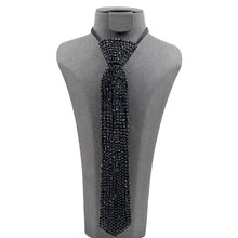 Black Bling Neck Tie Necklace