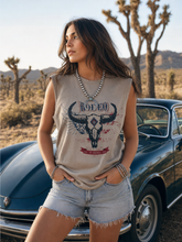 Beige American Rodeo Longhorn Sleeveless Top