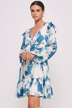 Blue Long Sleeve Mini Dress