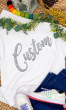 Glitter Puff Custom Graphic Sweatshirt: AM / Safety Pink