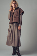 Brown Quilted Collar Boxy Sherpa Urban Daizy Vest