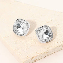 Saphire Square Cut Gem Evening Stud Earrings