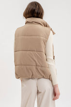 Cocoa Solid Zip Up Puffer Vest