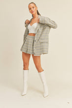 Taupe Black Yellow Plaid Pleated Shorts