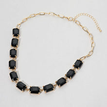 Lavender Opal Cushion Rectangular Stone Cluster Link Evening Necklace