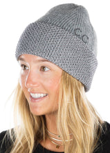Grey Sparkle Embellished Beanie - Rhinestone Net
