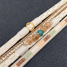 Rhinestone & Resin & Leather Multi-Layer Boho Bracelet