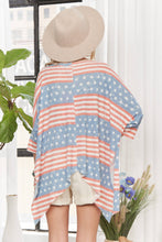 Denim American Flag Thermal Flare Top