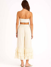 Apricot Solid Color Elastic Waist Pull -On Tiered Ruffle Pants