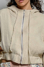 Natural Lightweight Waffle-Textured Hood Woven  POL Jacket