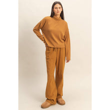Pale Brown Drop Shoulders Turtleneck Top