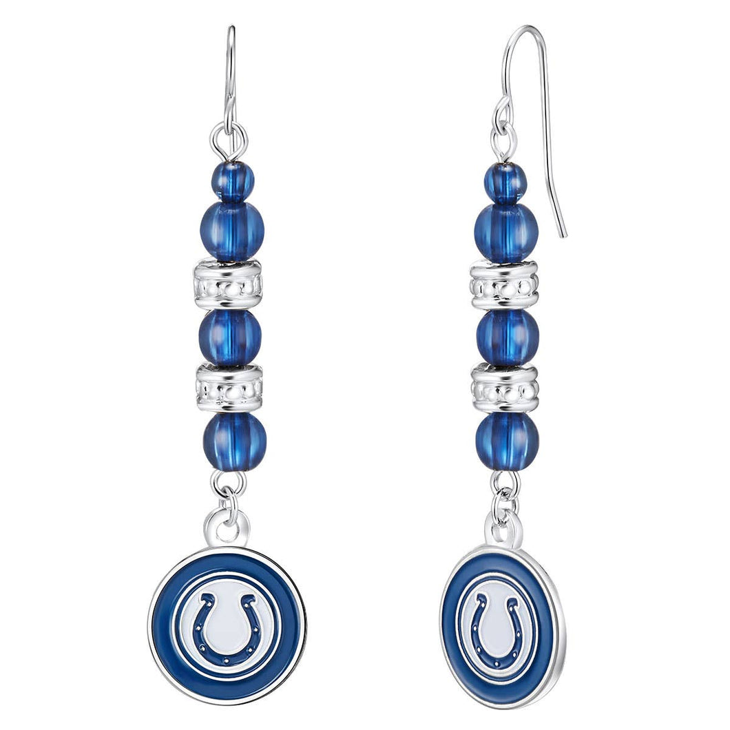 NFL Indianapolis Colts Beaded Dangle Earrings