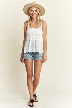 White Crochet V Neck Tank Top