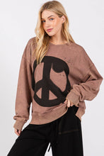Coco Brown Washed Peace Resto Sweatshirt