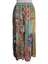 Retro Revival: Long Flared Patchwork Pants: Grey
