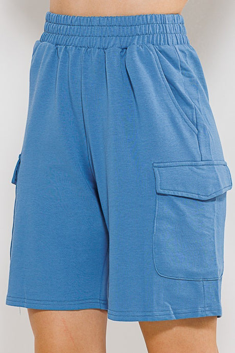 Stone Blue Terry Side Pocket Shorts 3/19/24 8259