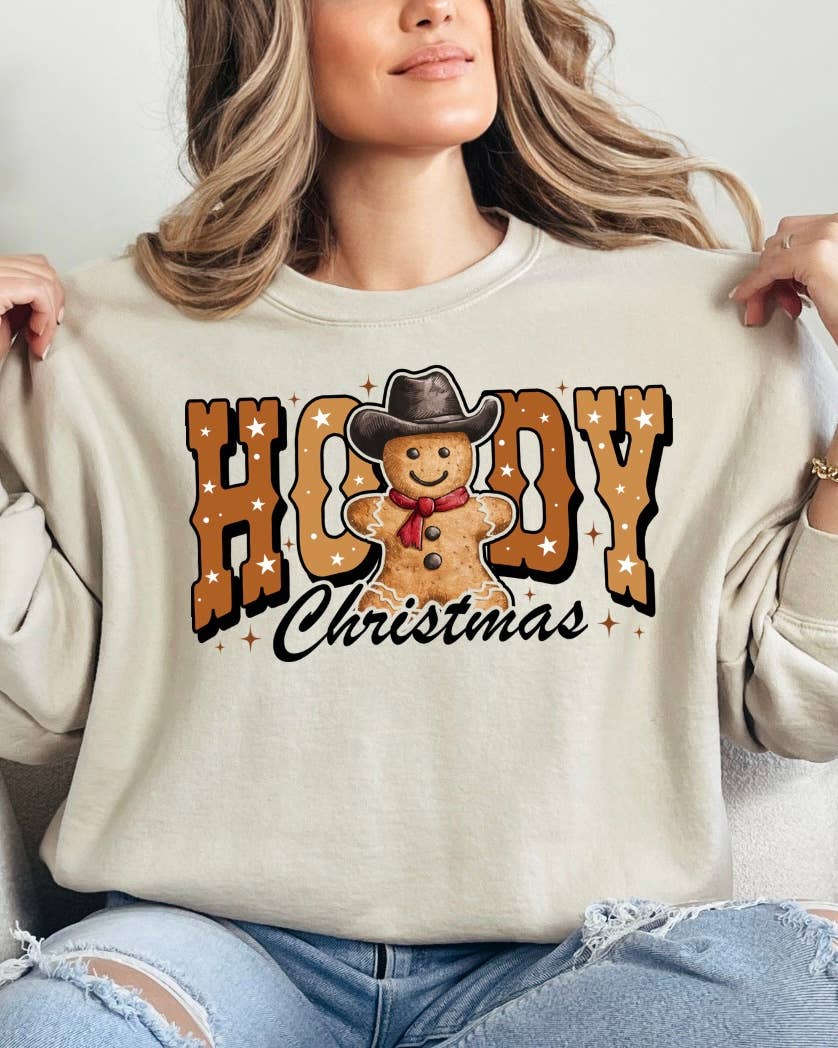 Gingerbread Howdy Western Christmas Sweatshirt