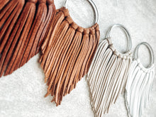 Camel Fringed in Faith Cascade Fringe Hoops Earrings